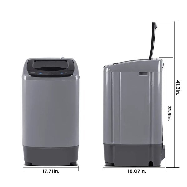 Portable Washing Machine 0.9 cu.ft Compact Washer With LED Display 5 Wash Cycles 2 Built-in Rollers Space Saving - Image 2