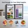 SIMZLIFE 3.2 Cu.Ft Mini Fridge with Freezer Compact Refrigerator Mini Refrigerator Adjustable Thermostat for Bedroom Dorm Office - Image 5