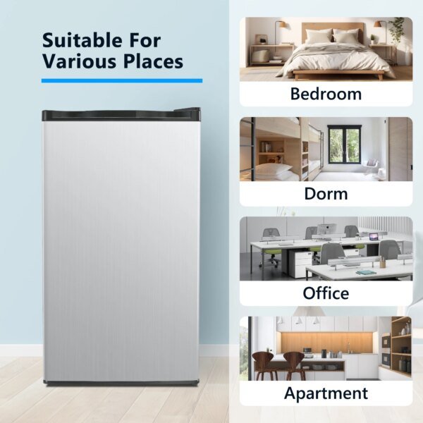 SIMZLIFE 3.2 Cu.Ft Mini Fridge with Freezer Compact Refrigerator Mini Refrigerator Adjustable Thermostat for Bedroom Dorm Office - Image 6