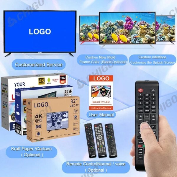 Wholesale LED TV Curved Screen 55 Inch Metal Frame Smart Android LCD TV Ultra HD 4K Smart Television 43 50 65 75 Inch For Option - Image 3