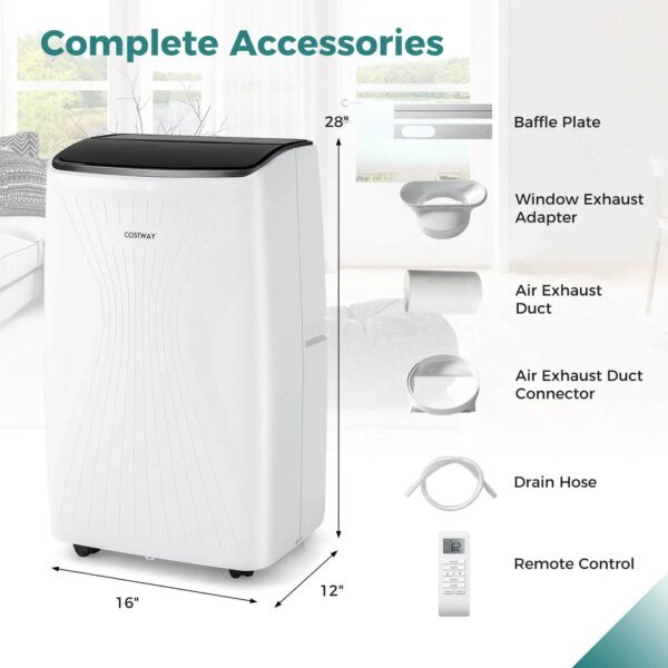 12000 BTU Portable Air Conditioner with Heat Smart WiFi Enabled Home AC Unit - Image 2