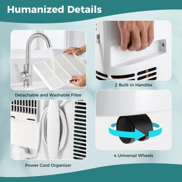 12000 BTU Portable Air Conditioner with Heat Smart WiFi Enabled Home AC Unit - Image 3