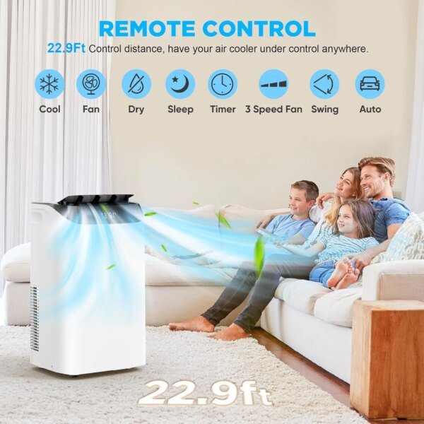 12000 BTU Portable Air Conditioners for Room up to 500 sq.ft, 3-IN-1 Quiet Cooling Portable AC Unit with Fan & Dehumidifier - Image 4