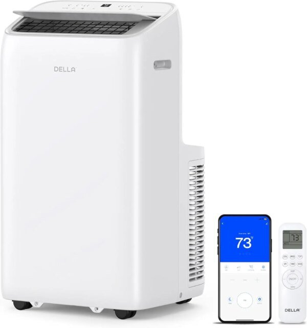 14000 BTU Smart Inverter Ultra Quiet Energy-Saving Portable Air Conditioner Cools Up To 450 Sq. Ft. Work with Alexa with