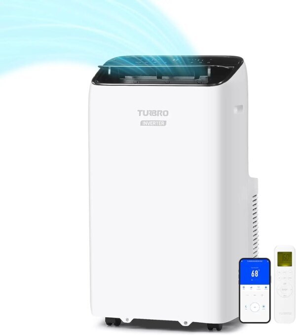 14000-BTU Inverter Portable Air Conditioner High Efficiency Quiet Operation Cools Up To 600 Sq Ft Dehumidifier & Fan