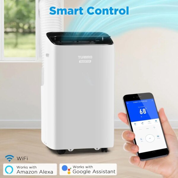 14000-BTU Inverter Portable Air Conditioner High Efficiency Quiet Operation Cools Up To 600 Sq Ft Dehumidifier & Fan - Image 5