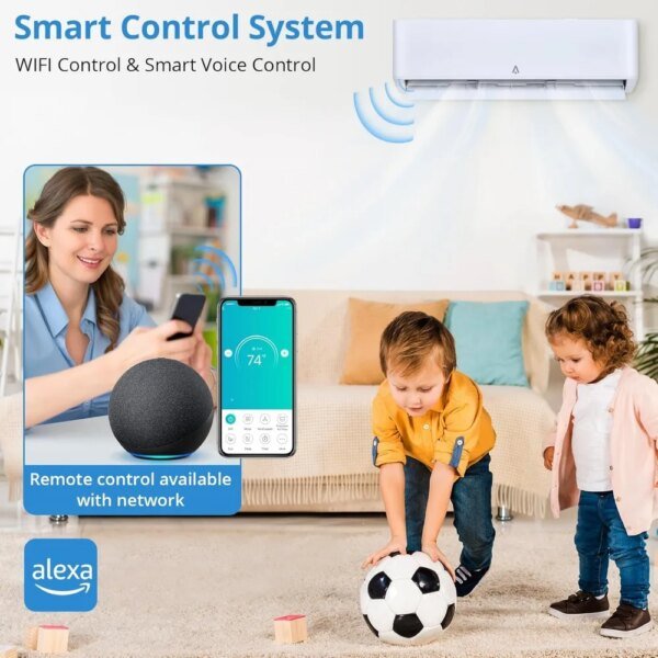 18000 BTUs Mini Split AC/Heating System,23 SEER2 Inverter Split-System Air Conditioner,Wall-Mounted Ductless Unit with Heat Pump - Image 6