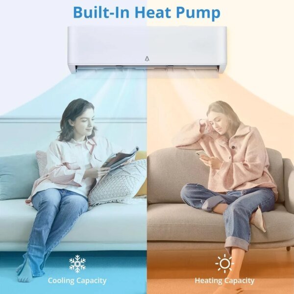 18000 BTUs Mini Split AC/Heating System,23 SEER2 Inverter Split-System Air Conditioner,Wall-Mounted Ductless Unit with Heat Pump - Image 3