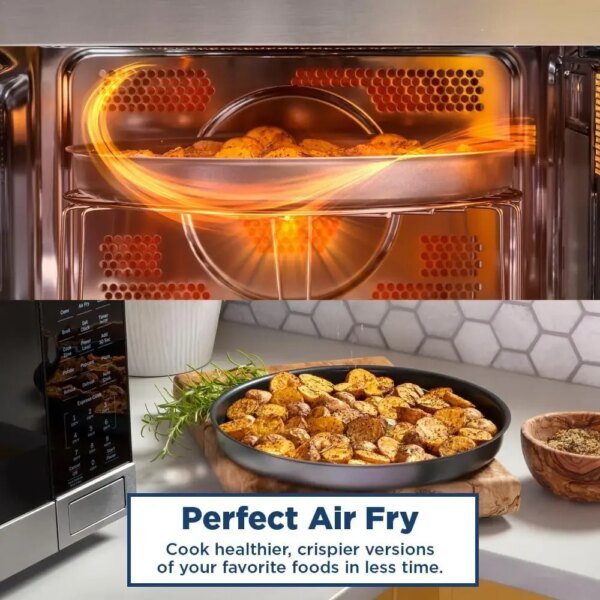 GE 3-in-1 Countertop Microwave Oven, Complete With Air Fryer, Broiler & Convection Mode, 1.0 Cubic Feet Capacity, 1,050 Watts - Image 5