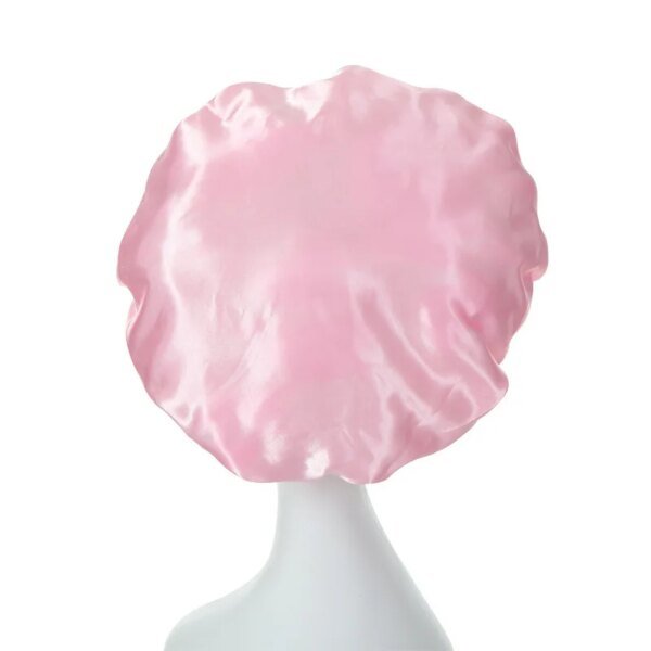 Women Night Sleep Hair Caps Silky Bonnet Satin Double Layer Adjust Head Cover Hat Shower Cap for Curly Hair Styling Accessories - Image 4