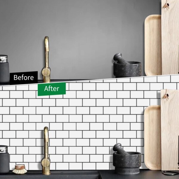 Subway Wall Stickers Peel and Stick 3d Brick Vinyl Wallpaper Bathroom Kitchen Backsplash Wall Decals 10 Sheets - Image 4