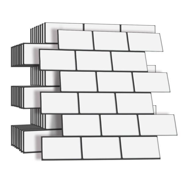 Subway Wall Stickers Peel and Stick 3d Brick Vinyl Wallpaper Bathroom Kitchen Backsplash Wall Decals 10 Sheets - Image 6