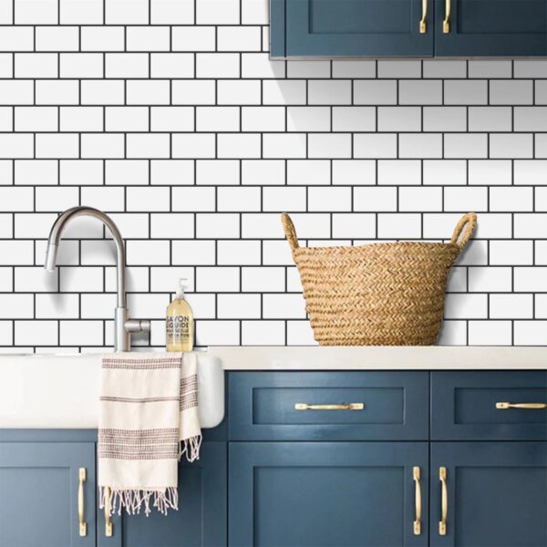 Subway Wall Stickers Peel and Stick 3d Brick Vinyl Wallpaper Bathroom Kitchen Backsplash Wall Decals 10 Sheets - Image 2