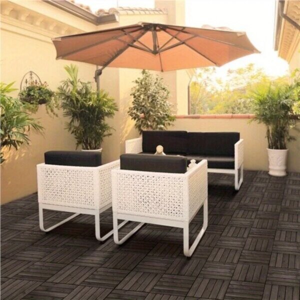 27pcs Deck Patio Tile Interlocking Wood Flooring Pavers Tiles Outdoor 12''x 12'' - Image 2