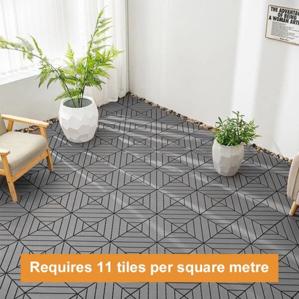 44Pc Floor Patio Decking Tiles Premium Mat Waterproof Indoor Garden Deck Tiles Floor Decking Tiles for Poolside Balcony Backyard - Image 3