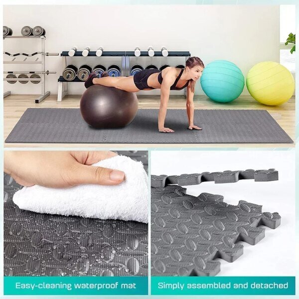 4~20Pcs Puzzle Fitness Mat, Eva Interlocking Foam Floor Tiles for Home Gym, Home Gym Equipment Mat, Non-Slip Floor Mat for Kids - Image 4