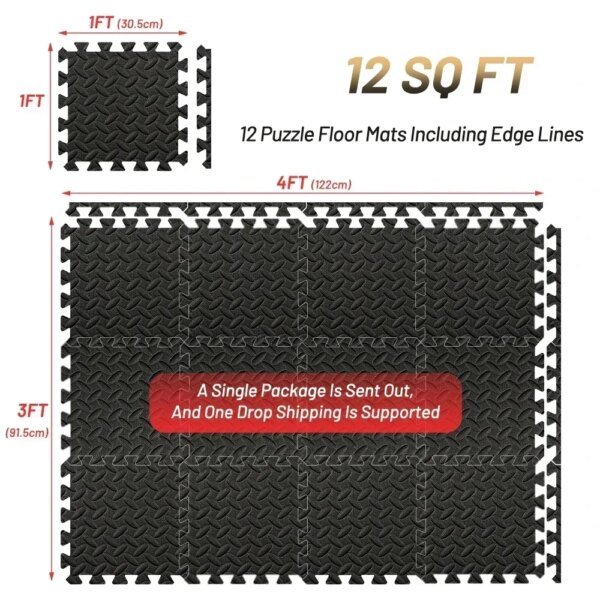 4~20Pcs Puzzle Fitness Mat, Eva Interlocking Foam Floor Tiles for Home Gym, Home Gym Equipment Mat, Non-Slip Floor Mat for Kids - Image 6
