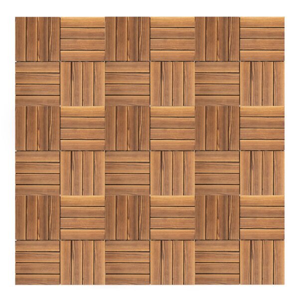 36 PCS 12"x12" Solid Wood Floor Tile Non-slip Waterproof Hardwood Interlocking Deck Tiles Garden Balcony Outdoor Flooring Decor - Image 6