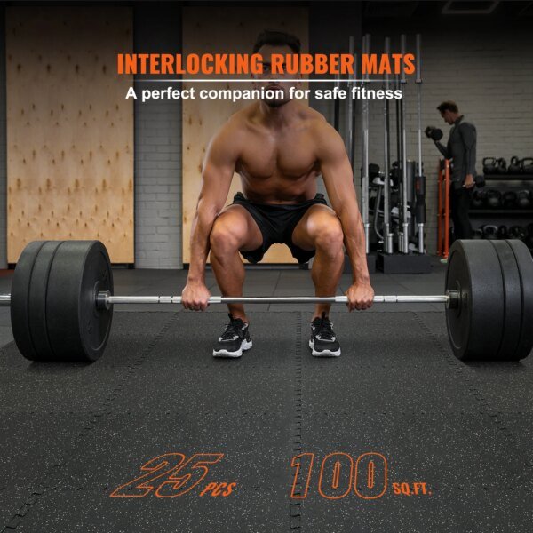 VEVOR 25/12/6 PCS 1/2 inch Thick Gym Floor Mats EVA Foam & Rubber Top Interlocking Workout Floor Mats Waterproof Exercise Mats - Image 2