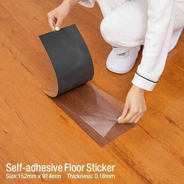 Wood Grain Floor Stickers Modern Style PVC Wall Sticker Waterproof Self-adhesive for Living room Toilet Kitchen Home Floor Decor - Image 2