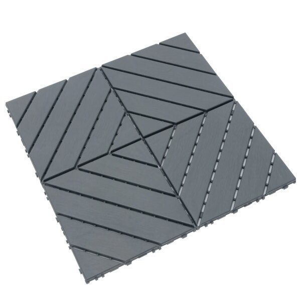 Plastic Interlocking Deck Tiles,44 Pack Patio Deck Tiles,12"x12" Square Waterproof Outdoor All Weather Use, Patio Decking Tiles - Image 2