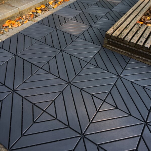 Plastic Interlocking Deck Tiles,44 Pack Patio Deck Tiles,12"x12" Square Waterproof Outdoor All Weather Use, Patio Decking Tiles - Image 3