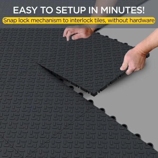 Garage Floor Tiles Pack of 48 Tiles Oil and Stain Resistant 12x12Inch Modular With 40000 Lbs Load Capacity for Floor Shed Tile - Image 4