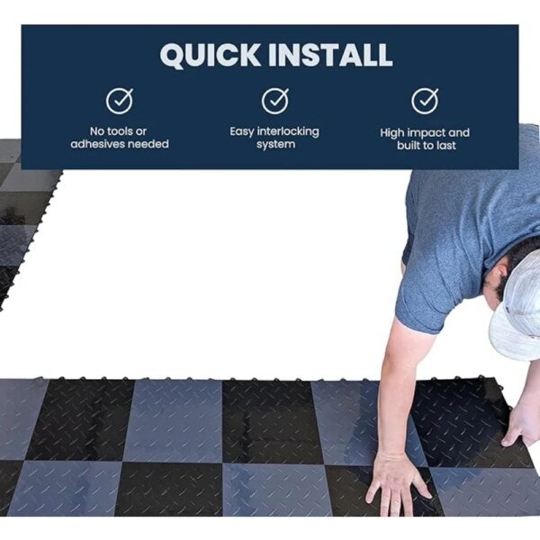 52 Tiles Garage Floor Tile 12"x 12" Snap-Together Garage Flooring Tiles Exterior Terrace Floor Deck for Outdoor Vented Garden - Image 4