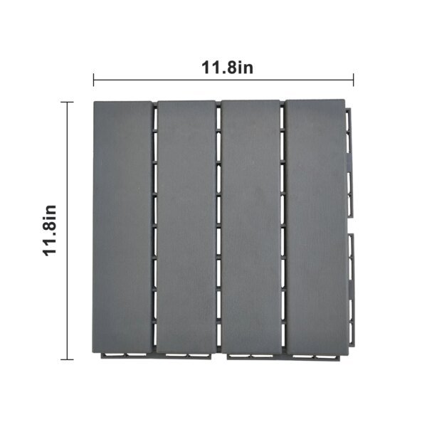 Plastic Interlocking Deck Tiles, 27 Pack, 11.8"x11.8" Waterproof Flooring Tiles for Indoor and Outdoor - Image 3