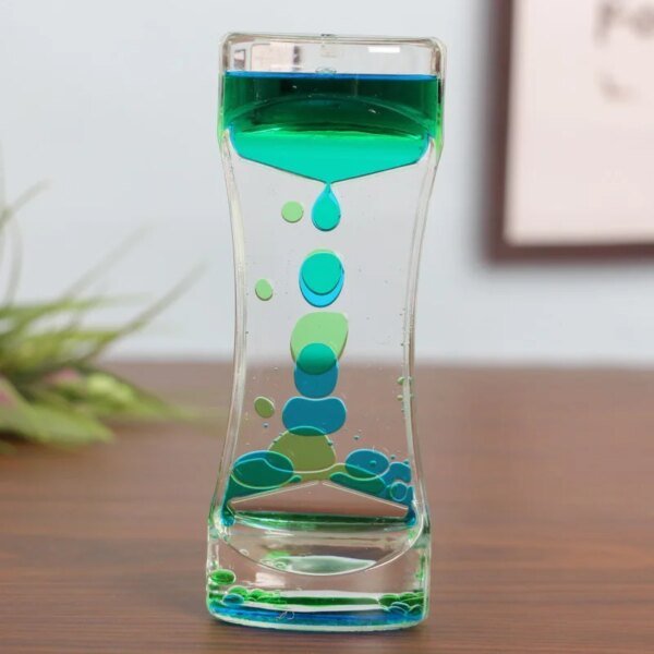 1PC Liquid Motion Bubbler Hourglasses Timer Movement Sensory Toys for Kids Adults Stress Relief Props Home Office Desktop Decor - Image 3