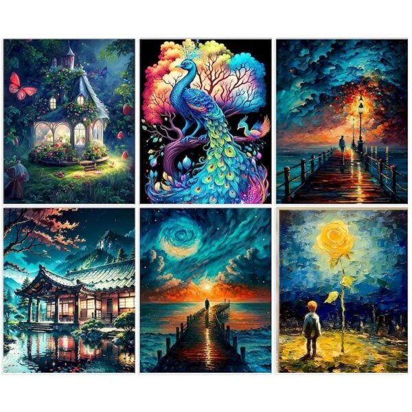 GATYZTORY Modern Paint By Number For Adults Abstract Landsape Acrylic Paint Picture Drawing By Numbers For Home Decor Artwork