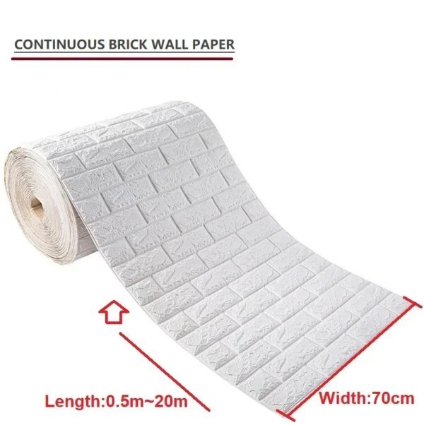 1/3/5/10 M 3D Self-adhesive Wallpaper Stickers 3M Brick Wall Stickers Home Decor Wallpaper for Walls DIY Bedroom Papel De Parede - Image 2