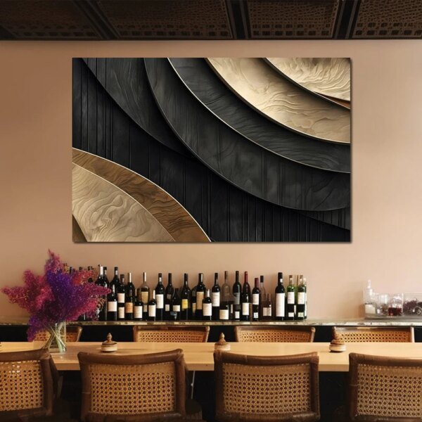 Modern Luxury Pop Art Posters Print 3D Abstract Black And Gold Visual Staggered Aesthetic Canvas Painting Office Cafe Home Decor - Image 5