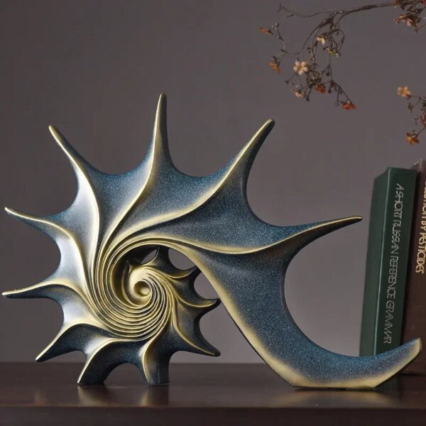Nordic Ins Resin Retro Conch Ornament Light Luxury Home Docor Crafts Simplified Cabinet Decorations 43*30*6cm/16.93*11.81*2.36in - Image 4