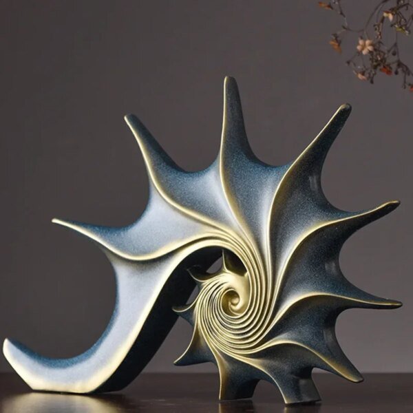 Nordic Ins Resin Retro Conch Ornament Light Luxury Home Docor Crafts Simplified Cabinet Decorations 43*30*6cm/16.93*11.81*2.36in - Image 2