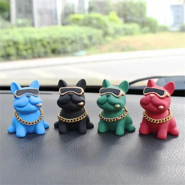 Wear-resistant Bulldog Car Ornaments Feel Comfortable Resin Material Car Dashboard Decoration Car Accessories Interior Decor - Image 2
