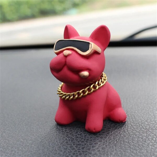 Wear-resistant Bulldog Car Ornaments Feel Comfortable Resin Material Car Dashboard Decoration Car Accessories Interior Decor - Image 4