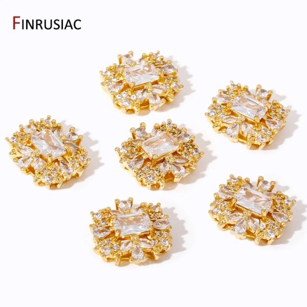 18K Gold Plated Brass Zircon Oval Crown Spacer Beads,Separators For Bracelet,DIY Jewelry Making Necklace Earrings Accessories - Image 5
