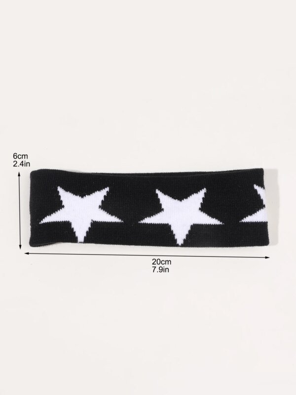 1 Pcs Black Headbands for Women No Slip Soft Hair Accessories Stars Head Wraps for Women Yoga Workouts - Image 6