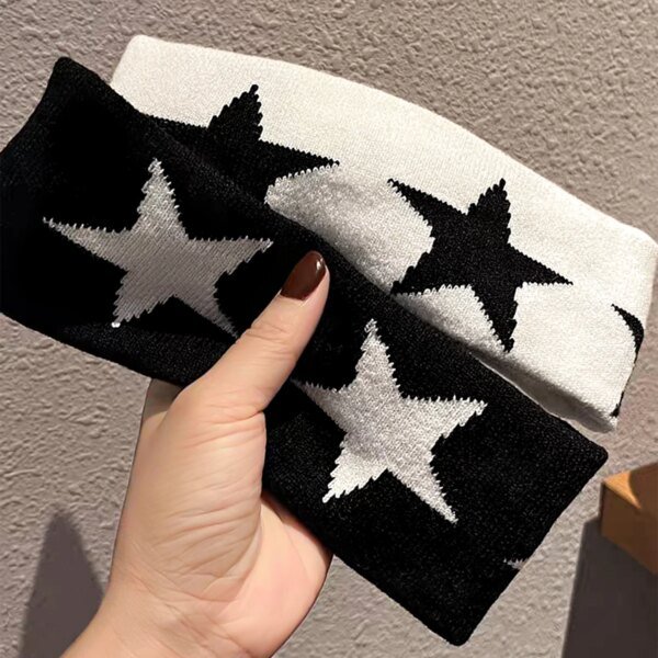 1 Pcs Black Headbands for Women No Slip Soft Hair Accessories Stars Head Wraps for Women Yoga Workouts