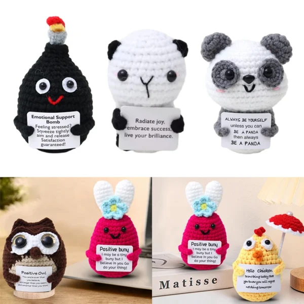 Crochet Ornament Positive Animals Crochet Tortoise Panda Decoration Desk Accessories Home Office Decoration Crochet Accessories - Image 2