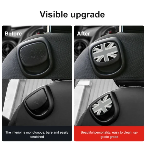 Leather Car Rear Seat Back Handle Decal Cover Protective Sticker For Mini Cooper R56 R55 F56 F57 Interior Decorative Accessories - Image 3