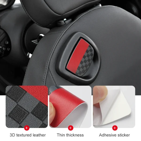 Leather Car Rear Seat Back Handle Decal Cover Protective Sticker For Mini Cooper R56 R55 F56 F57 Interior Decorative Accessories - Image 4