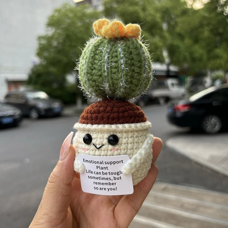 Positive Bear Tortoise Desk Accessories Crochet Ornament Crochet Potted Animals Office Interior Accessories - Image 7