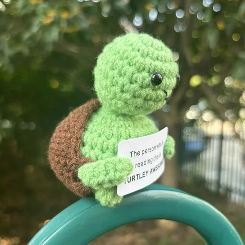 Positive Bear Tortoise Desk Accessories Crochet Ornament Crochet Potted Animals Office Interior Accessories - Image 13