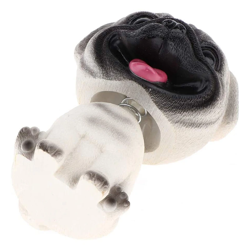 A23Q-Resin Cute Bobble Head Dog Bobbing Head Puppy Figurine Toy Home Home/Car Dashboard For Car Vehicle Decoration - Pug - Image 2