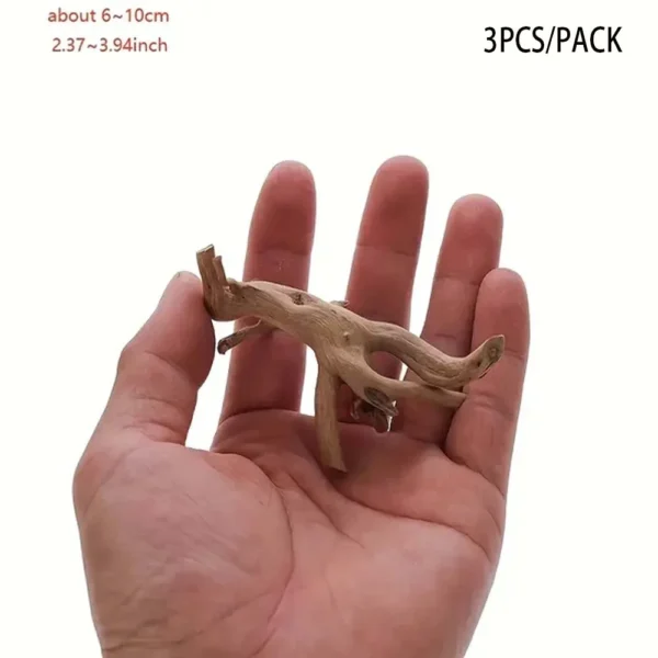 3pcs Tree Trunk Driftwood Aquarium Fish Tank Reptile Cylinder Roots Plant Wood Decoration Ornament Accessory Aquarium Plants - Image 2