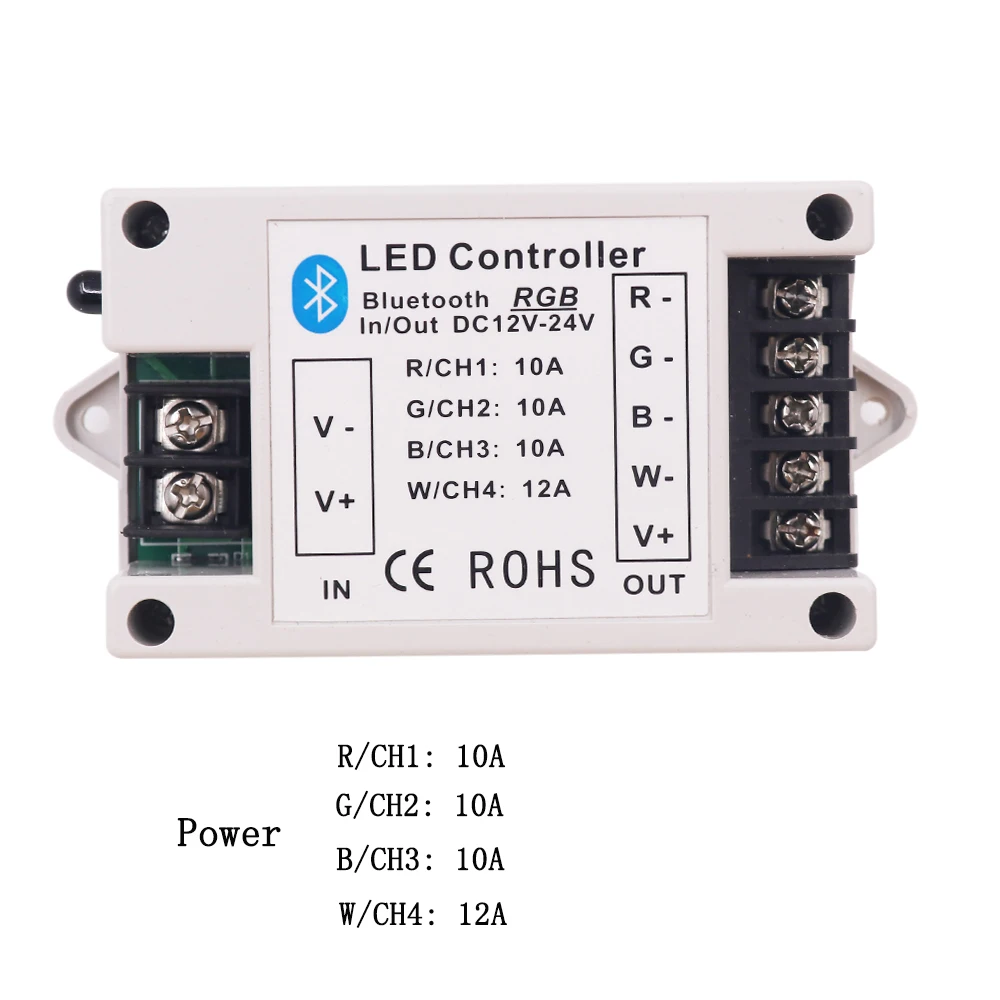 30A/42A RGB/RGBW Bluetooth-compatible Led controller 24Key IR Remote Big Power 360W BT Controller for RGB Strip light DC12-24V - Image 3