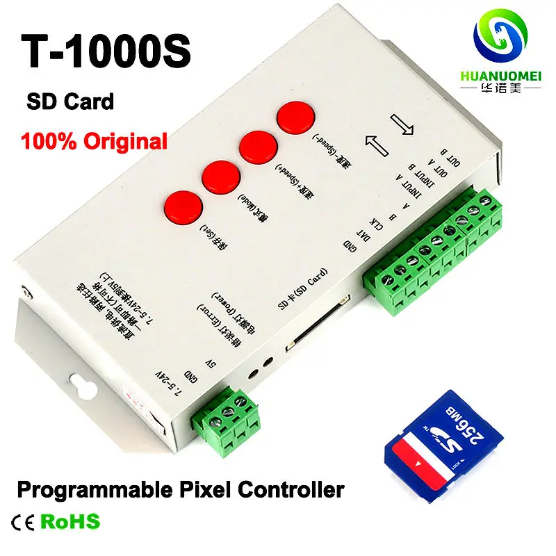 100% Origion T-1000S SD Card LED Pixel Controller,DC5~24V,Max 2048Pixels,Support WS2801,LPD6803,WS2811,TM1804,TM1809,LPD8806 Etc - Image 5
