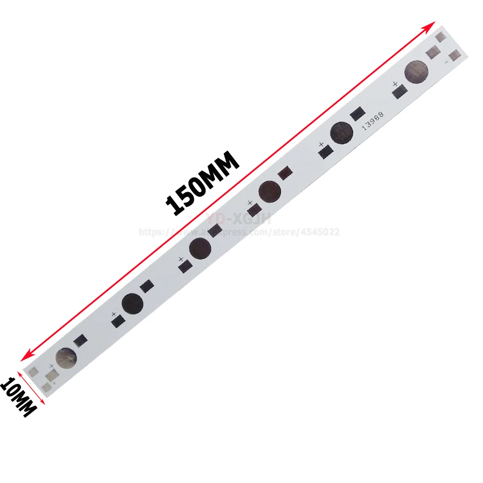 10pcs1W3W5W White Long Strip 6 LEDs 100 150mm PCB With 1 3 5 Watt Light Beads LED Aluminum Base Plate COB for DIY aquarium lanp - Image 2